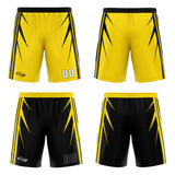 Custom Yellow Black Reversible Basketball Suit for Adults and Kids Personalized Jersey