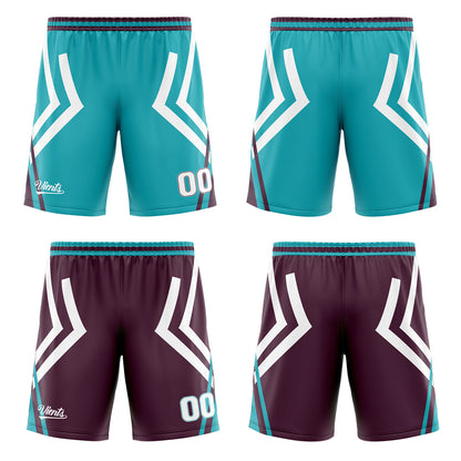 Custom Cyan Vintage Purple Reversible Basketball Suit for Adults and Kids Personalized Jersey