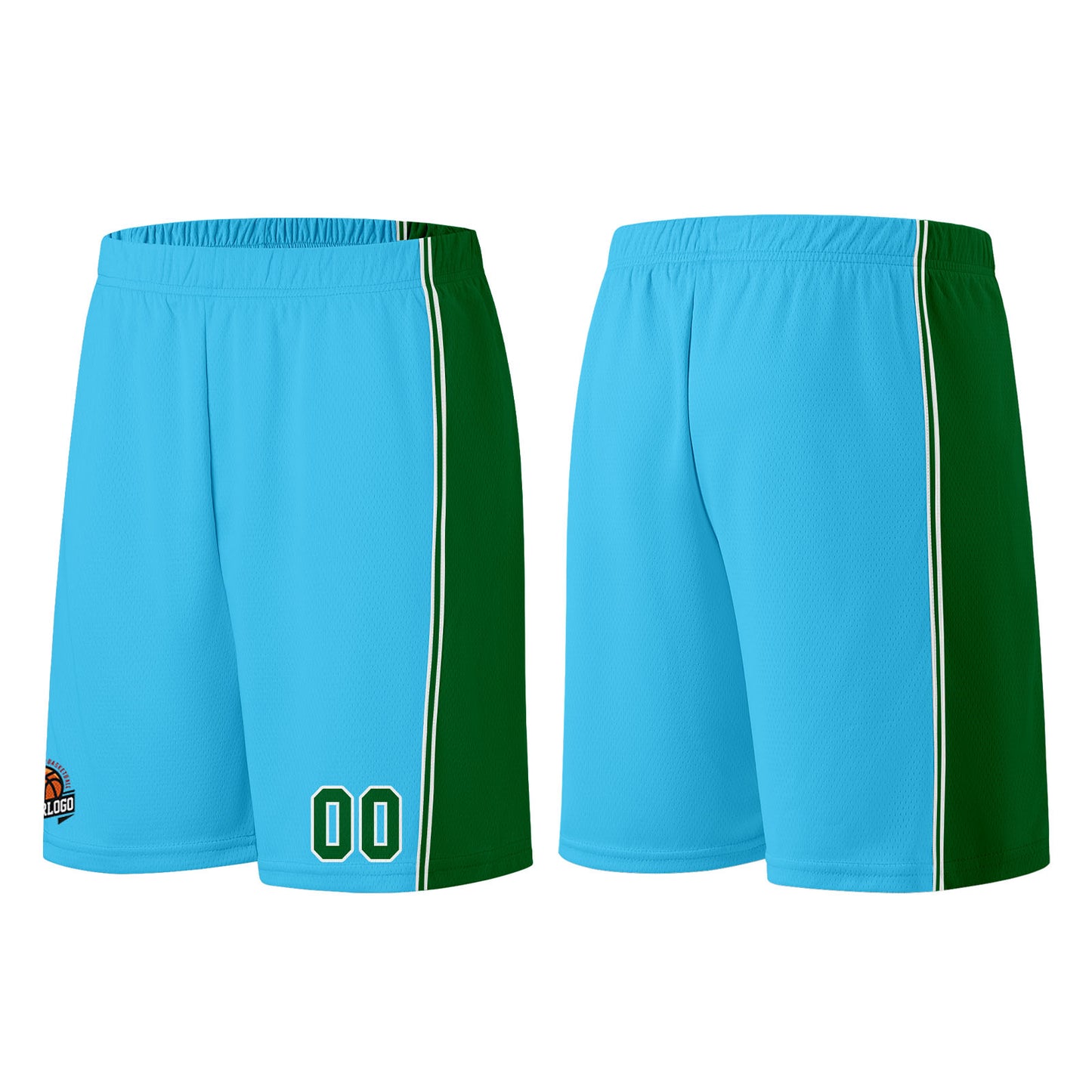 Custom Light Blue Green Basketball Jersey for Men Women Adult Youth Stitched Name Number Logo