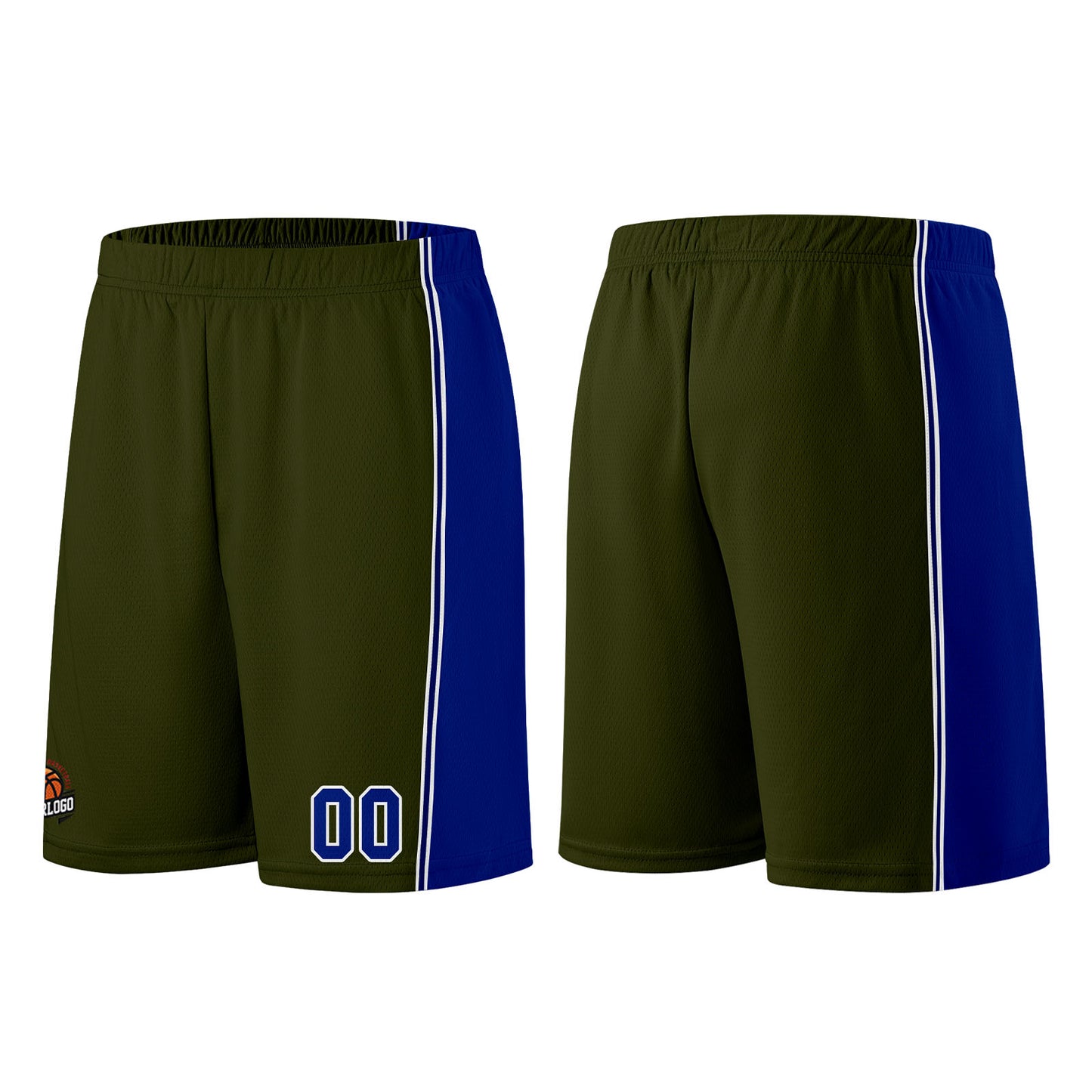 Custom Army Green-Royal Basketball Jersey for Men Women Adult Youth Stitched Name Number Logo