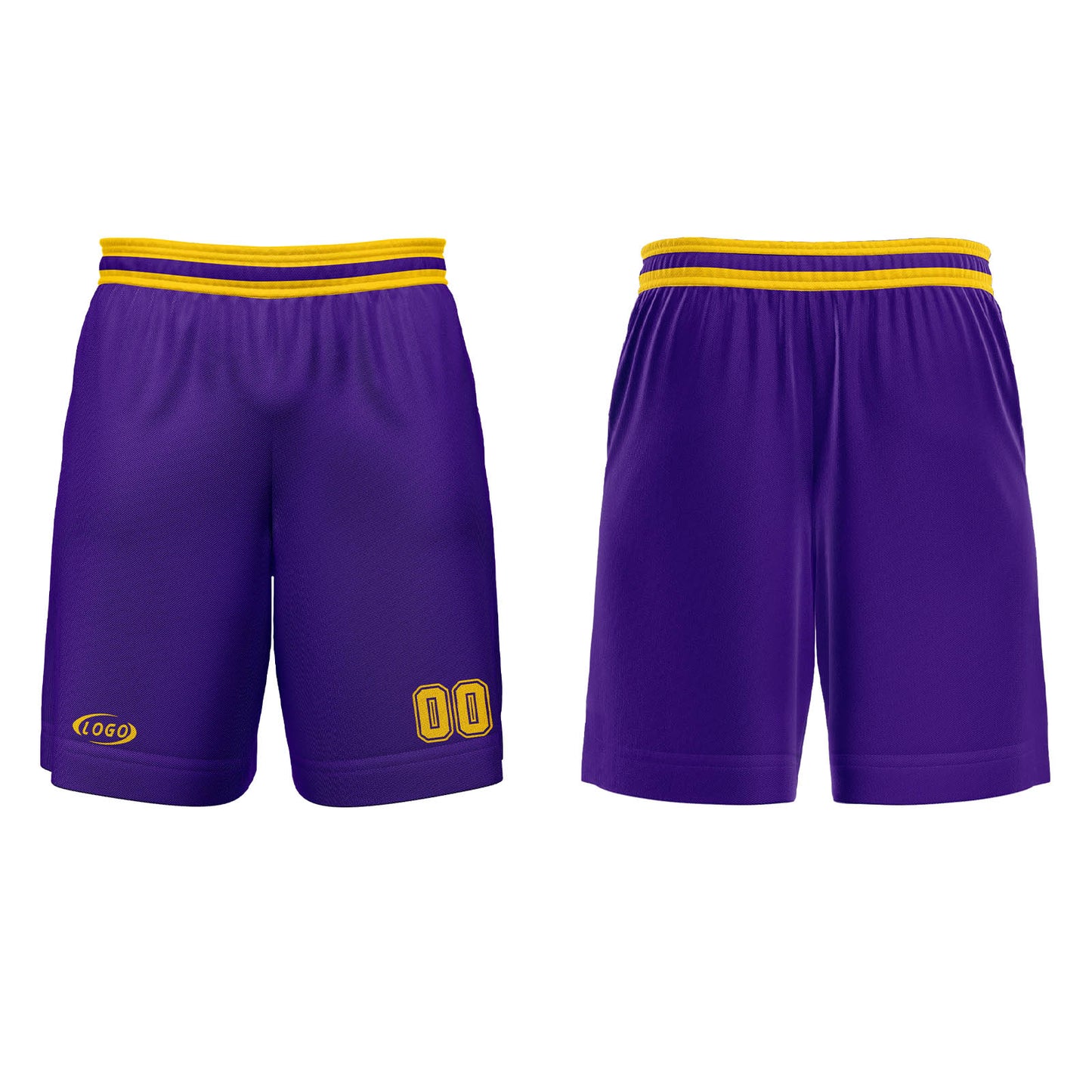 Custom Purple Yellow White Basketball Jersey Uniform Suit Printed Your Logo Name Number