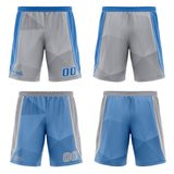 Custom Grey Blue Reversible Basketball Suit for Adults and Kids Personalized Jersey