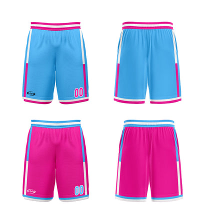 Custom Blue Pink Reversible Basketball Suit for Adults and Kids Personalized Jersey