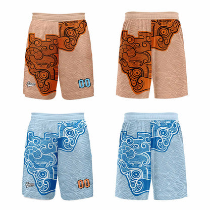 Custom Orange Light Blue Reversible Basketball Suit for Adults and Kids Personalized Jersey