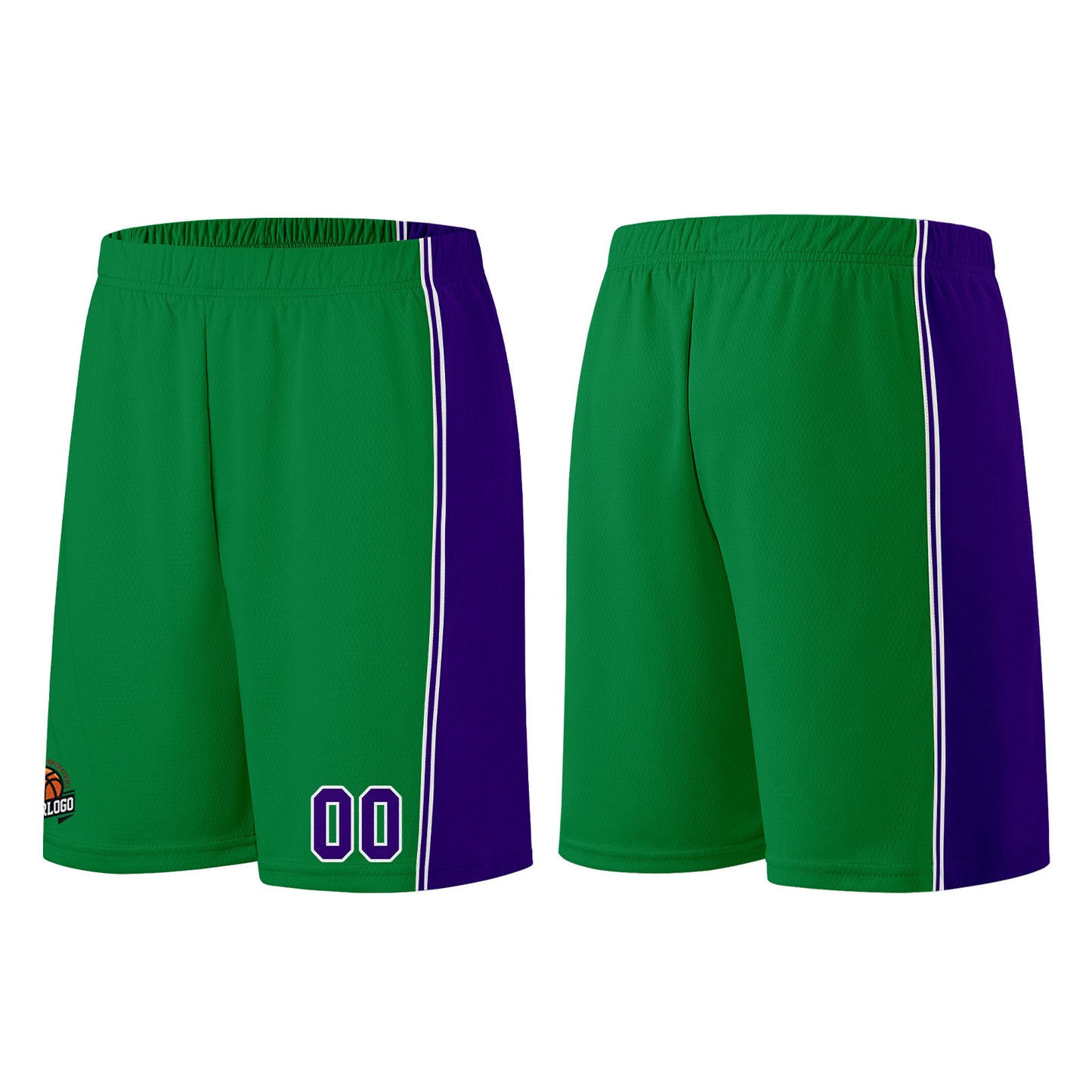 Custom Kelly Green Purple Basketball Jersey for Men Women Adult Youth Stitched Name Number Logo