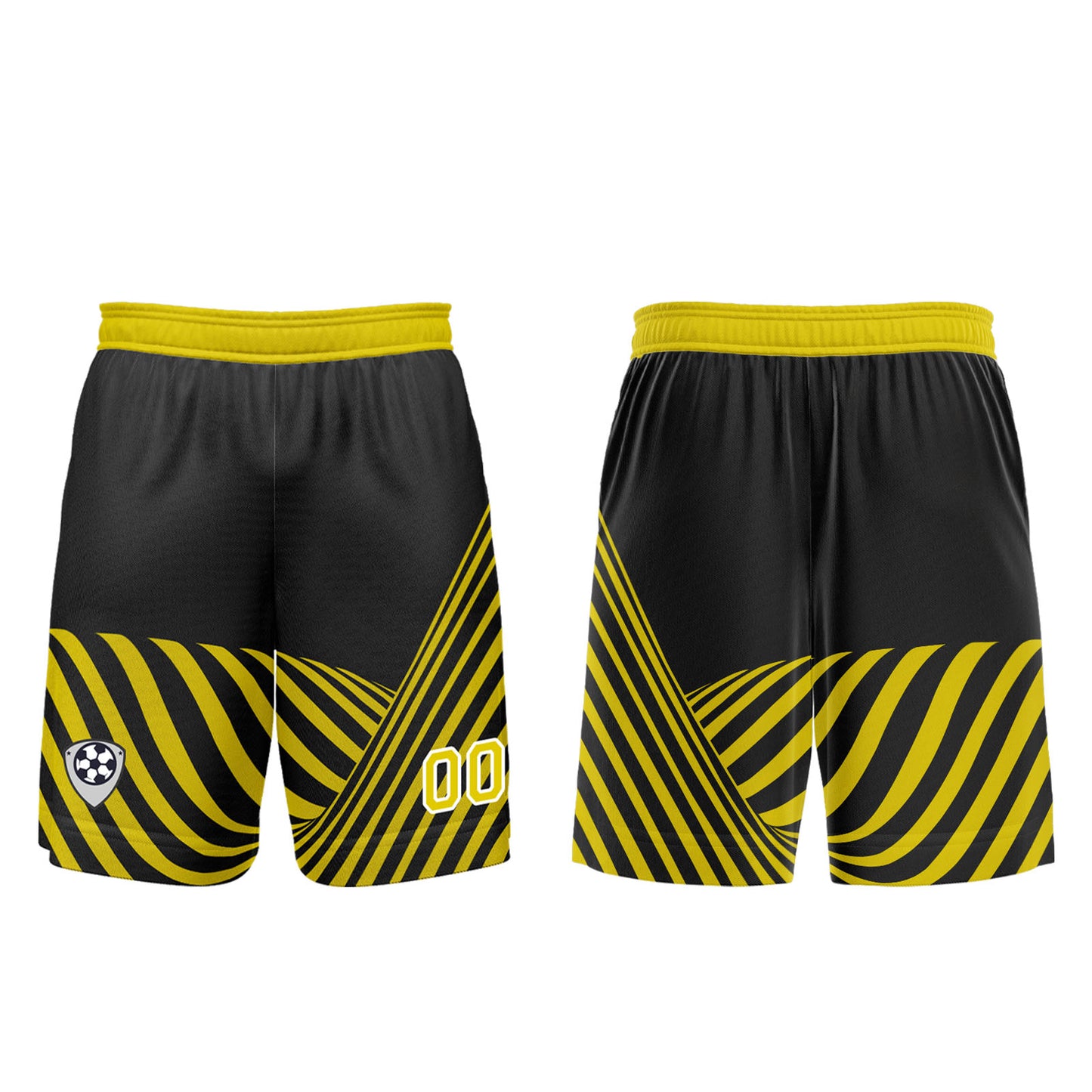 Custom Black Yellow Uniform Jersey Kids Adults Personalized Set Jersey Shirt