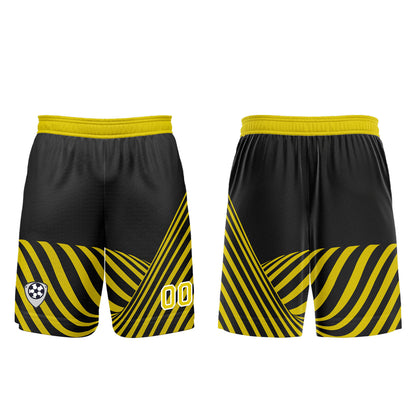 Custom Black Yellow Uniform Jersey Kids Adults Personalized Set Jersey Shirt