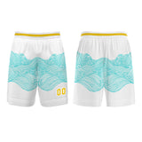 Custom White Blue Lemon Yellow Basketball Jersey Uniform Suit Printed Your Logo Name Number