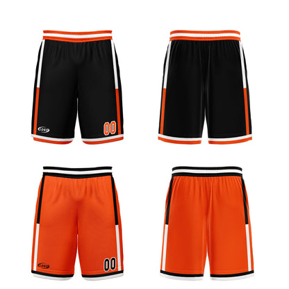 Custom Black Orange Reversible Basketball Suit for Adults and Kids Personalized Jersey