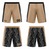 Custom Brown Black Reversible Basketball Suit for Adults and Kids Personalized Jersey