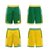 Custom Green Yellow Reversible Basketball Suit for Adults and Kids Personalized Jersey