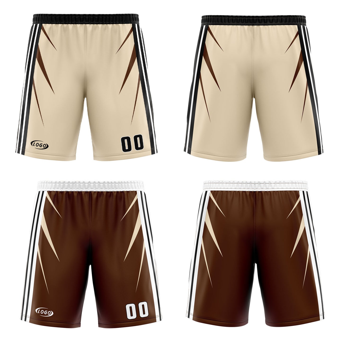 Custom Cream Brown Reversible Basketball Suit for Adults and Kids Personalized Jersey