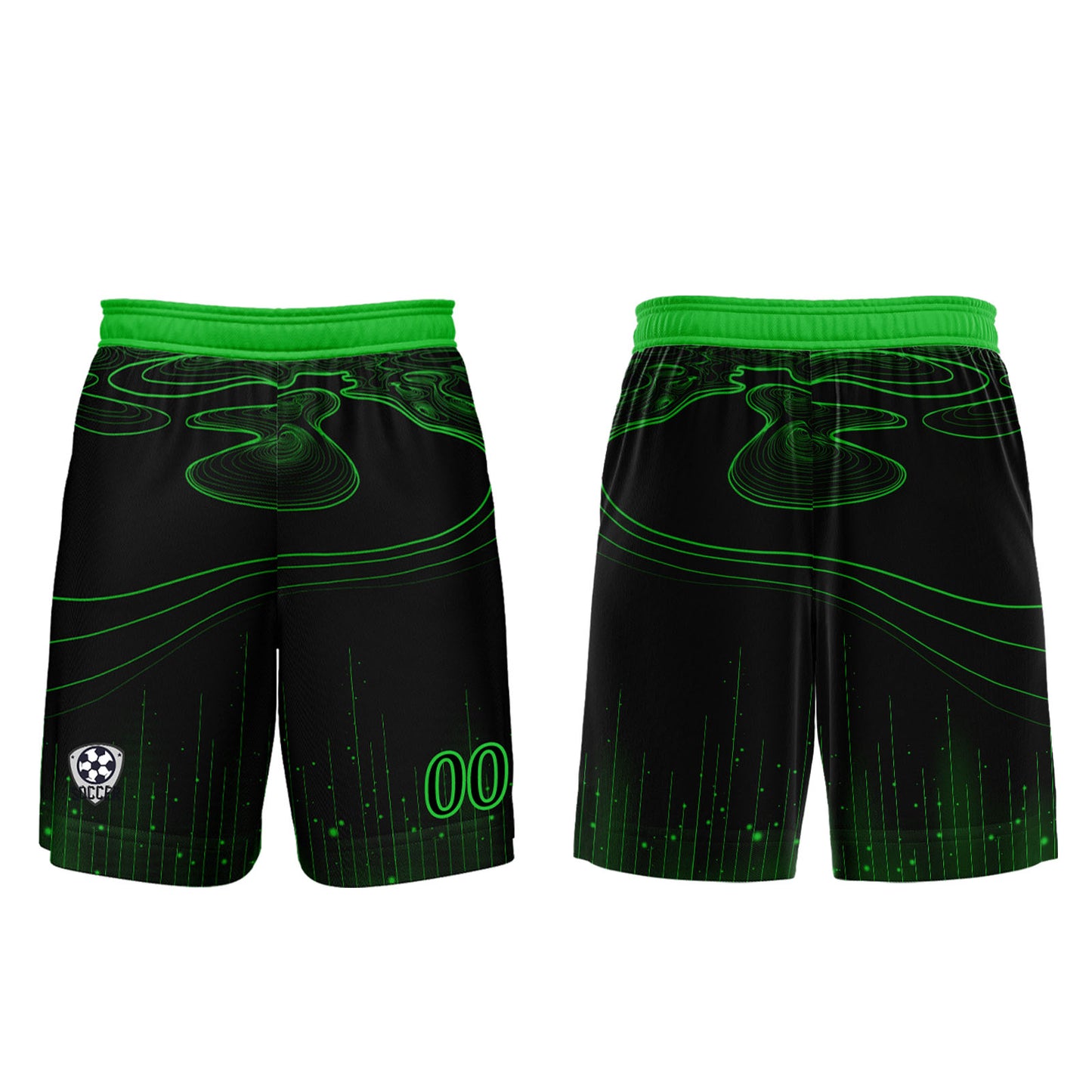 Custom Black Green Soccer Uniform Jersey Kids Adults Personalized Set Jersey Shirt