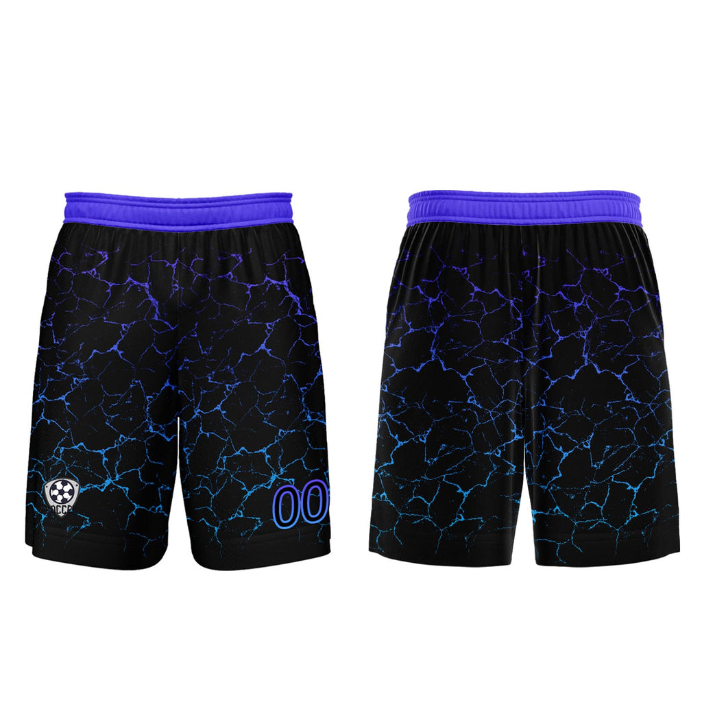 Custom Black Blue Soccer Uniform Jersey Kids Adults Personalized Set Jersey Shirt