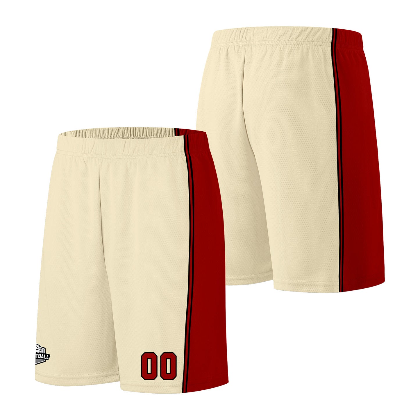 Custom Cream Red Basketball Jersey for Men Women Adult Youth Stitched Name Number Logo