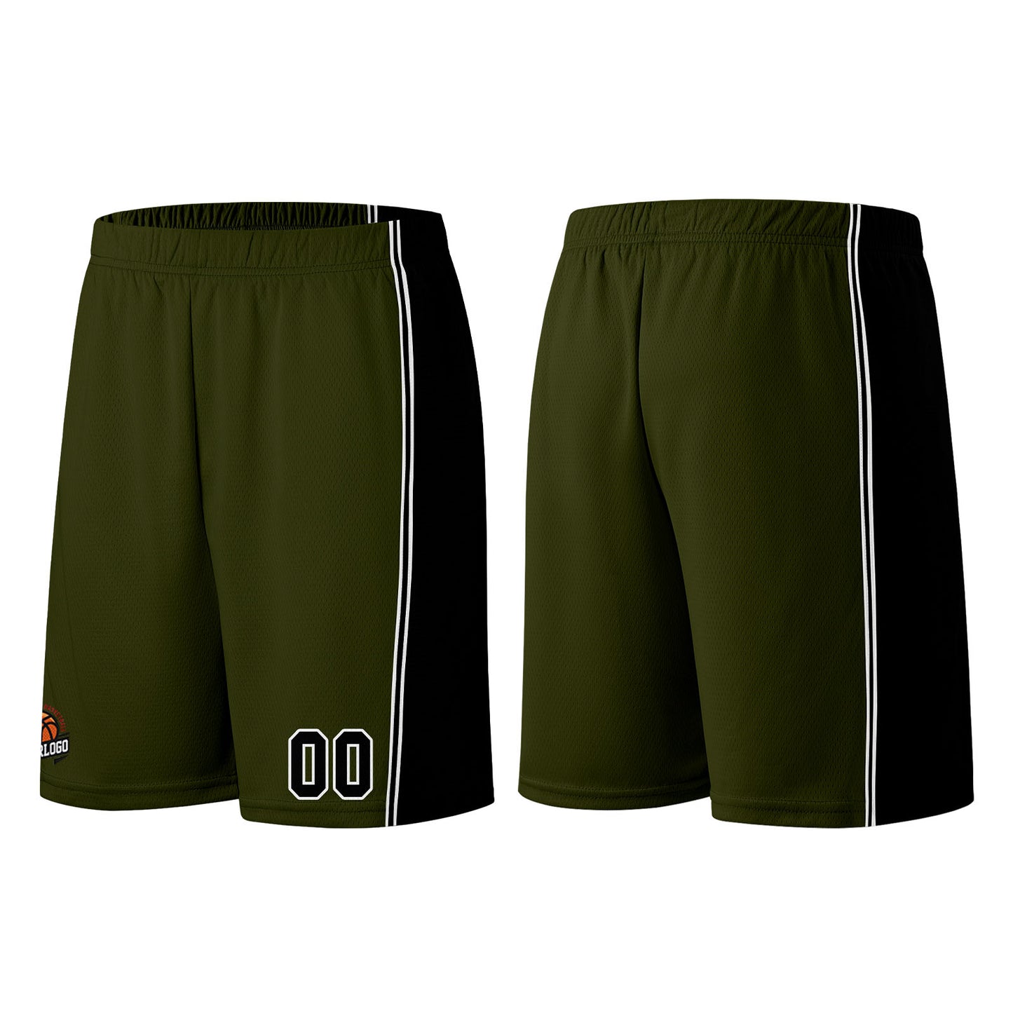 Custom Army Green-Black Basketball Jersey for Men Women Adult Youth Stitched Name Number Logo