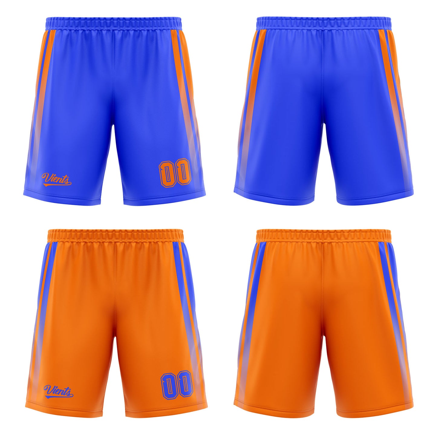 Custom Blue Orange Reversible Basketball Suit for Adults and Kids Personalized Jersey