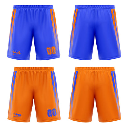Custom Blue Orange Reversible Basketball Suit for Adults and Kids Personalized Jersey