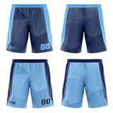Custom Navy Light Blue Reversible Basketball Suit for Adults and Kids Personalized Jersey
