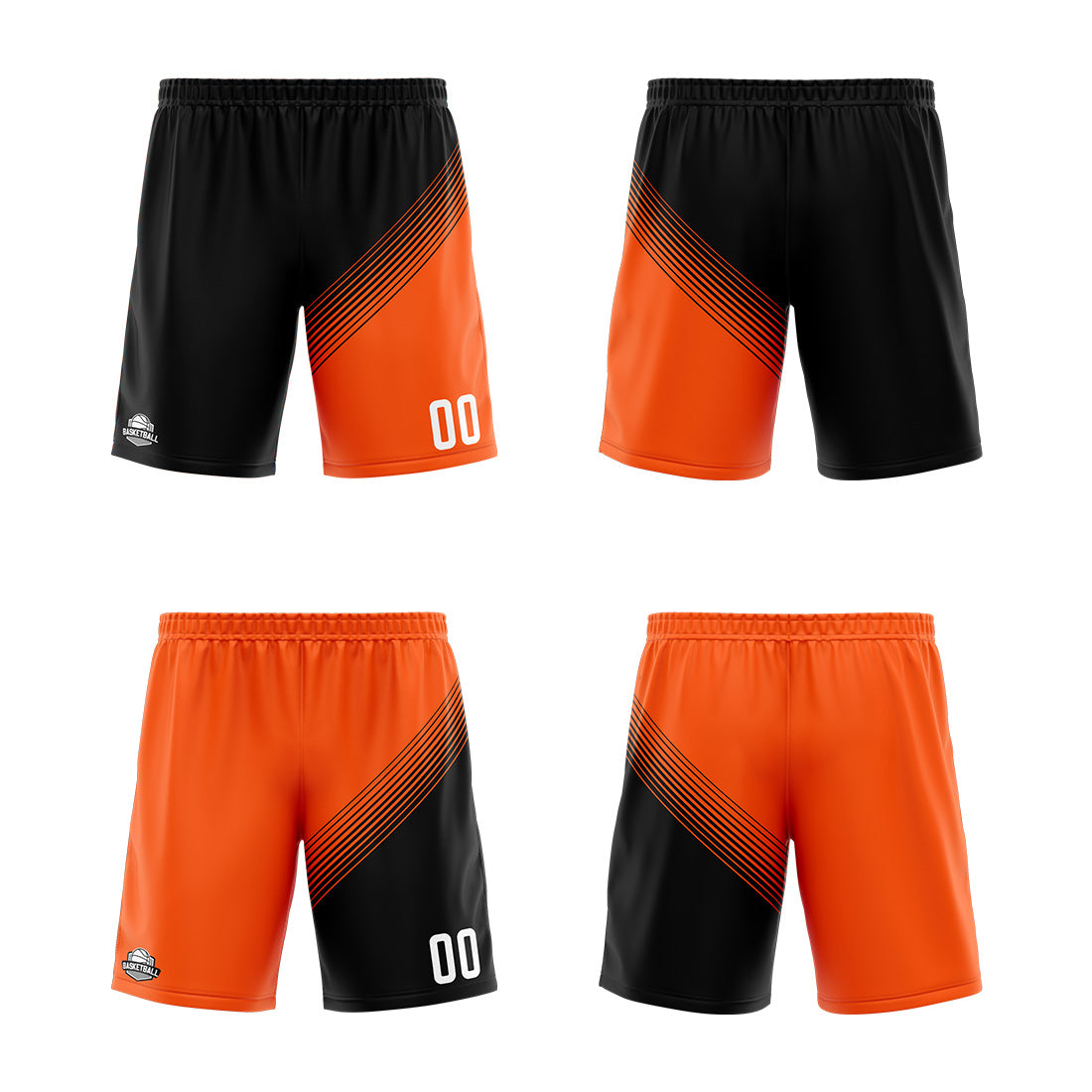 Custom Black Orange Reversible Basketball Suit for Adults and Kids Personalized Jersey