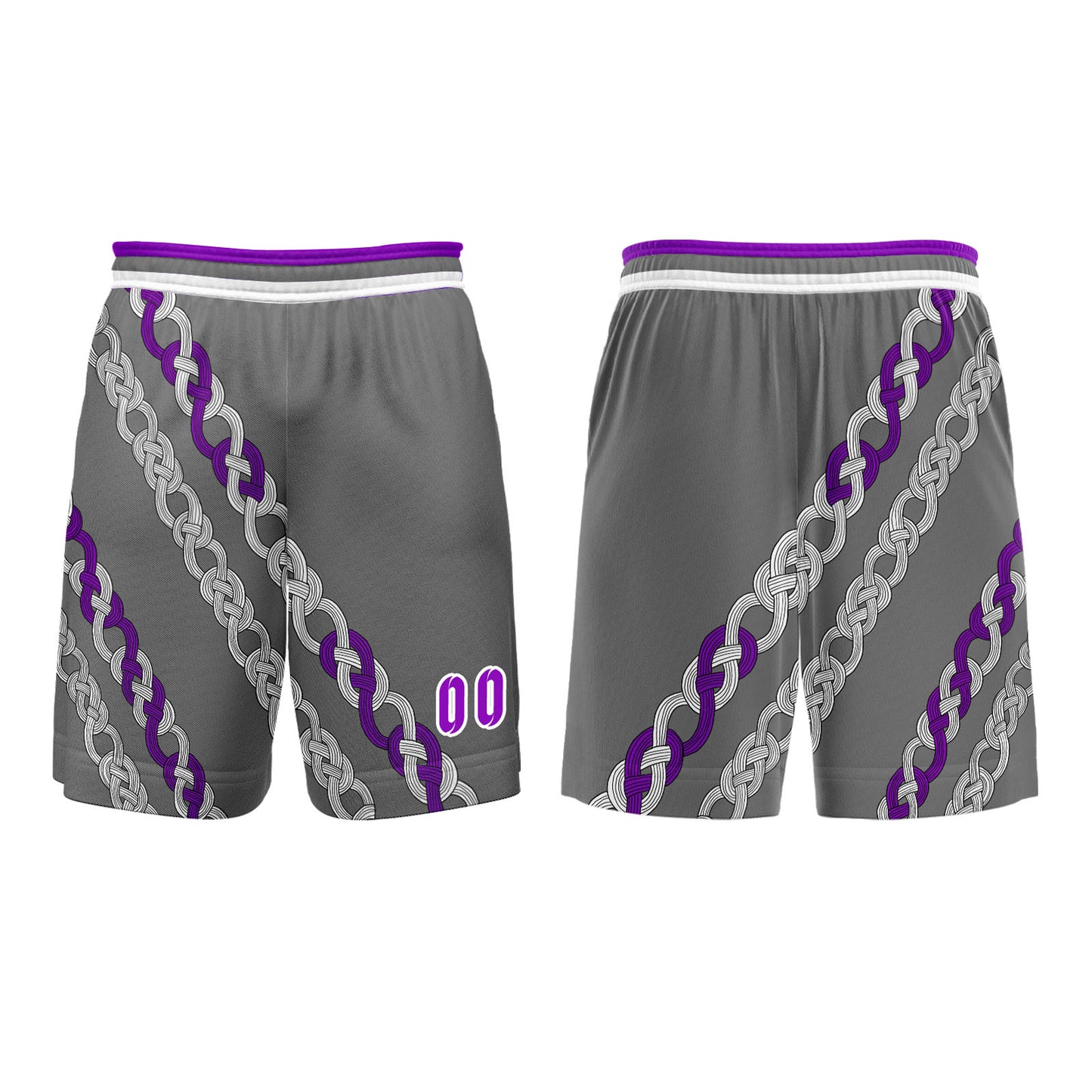 Custom Gray Violet Basketball Jersey Uniform Suit Printed Your Logo Name Number