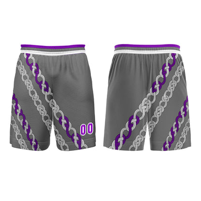 Custom Gray Violet Basketball Jersey Uniform Suit Printed Your Logo Name Number