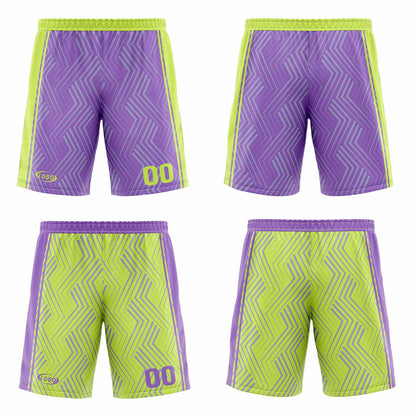Custom Purple Light Green Reversible Basketball Suit for Adults and Kids Personalized Jersey