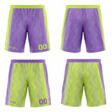 Custom Purple Light Green Reversible Basketball Suit for Adults and Kids Personalized Jersey