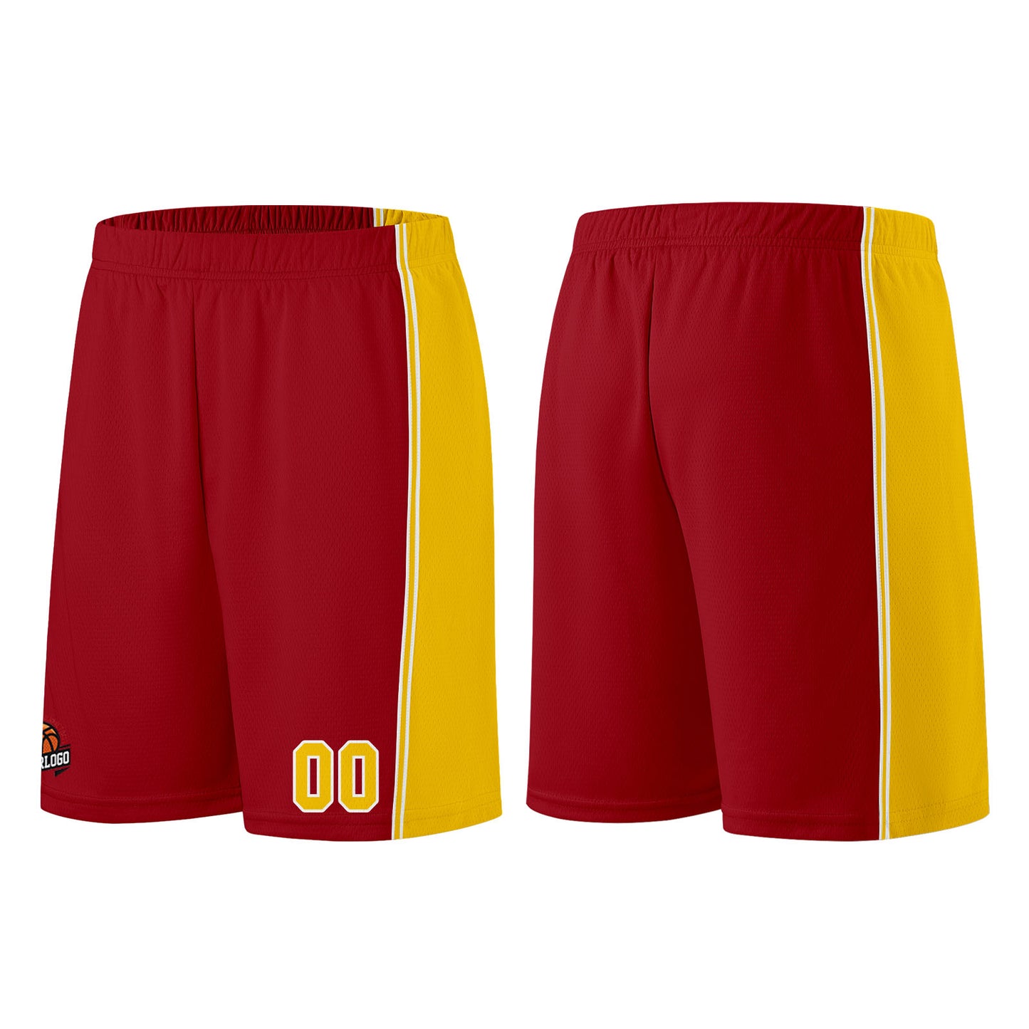 Custom Burgundy Yellow Basketball Jersey for Men Women Adult Youth Stitched Name Number Logo