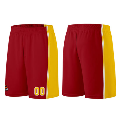 Custom Burgundy Yellow Basketball Jersey for Men Women Adult Youth Stitched Name Number Logo