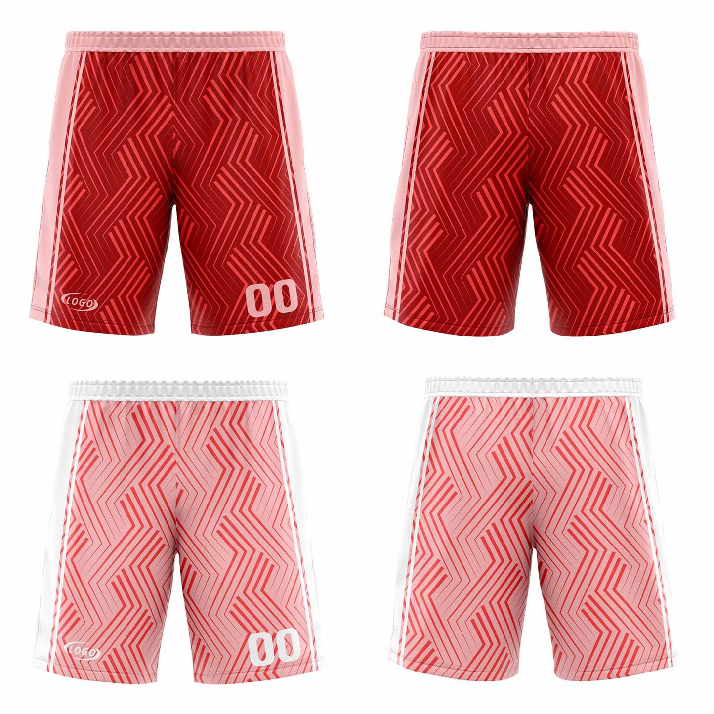Custom Red Pink Reversible Basketball Suit for Adults and Kids Personalized Jersey