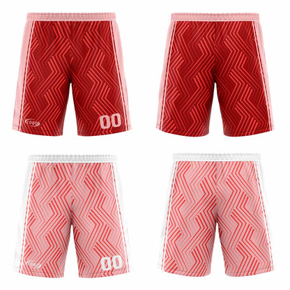 Custom Red Pink Reversible Basketball Suit for Adults and Kids Personalized Jersey