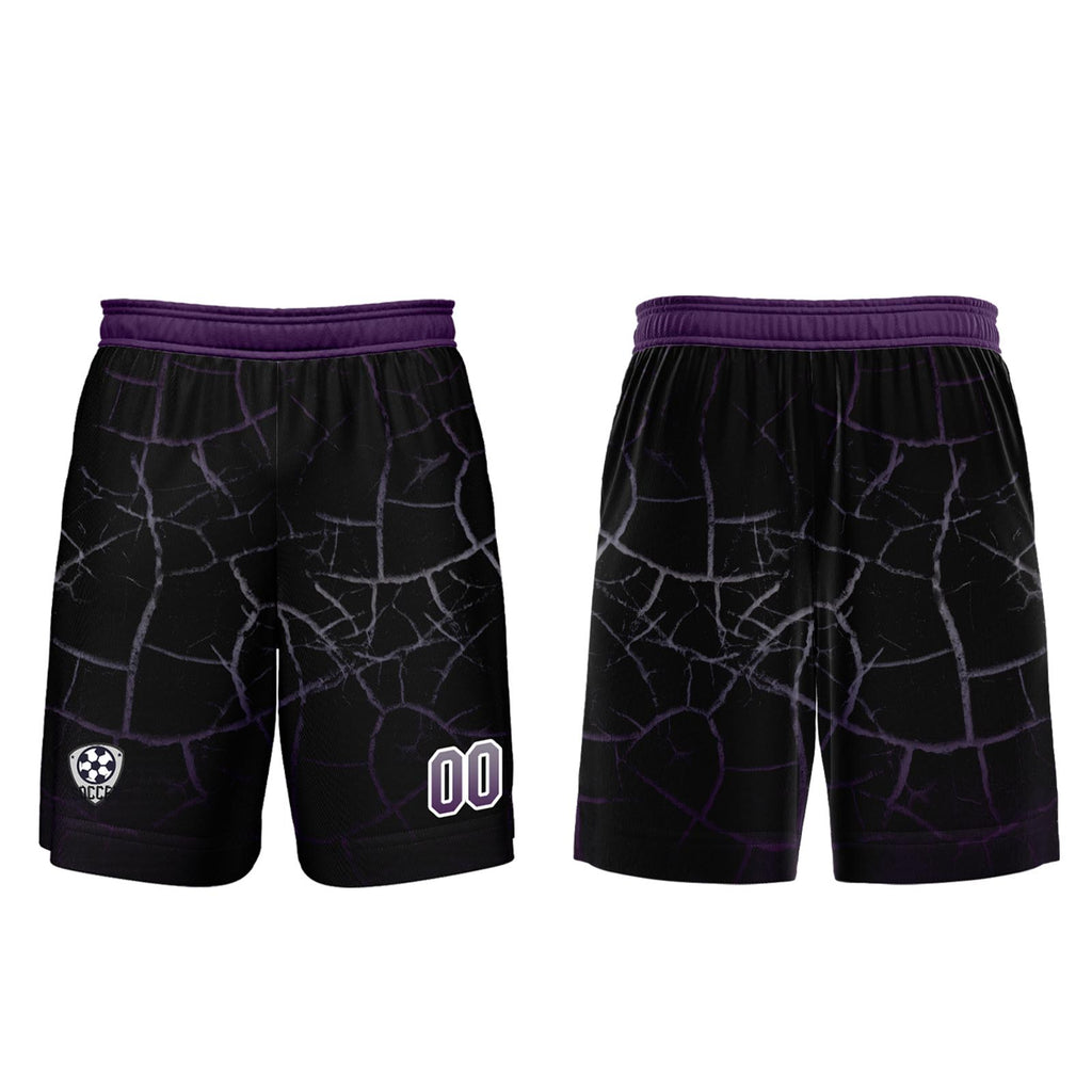 Custom Black Deep Purple Soccer Uniform Jersey Kids Adults Personalized Set Jersey Shirt