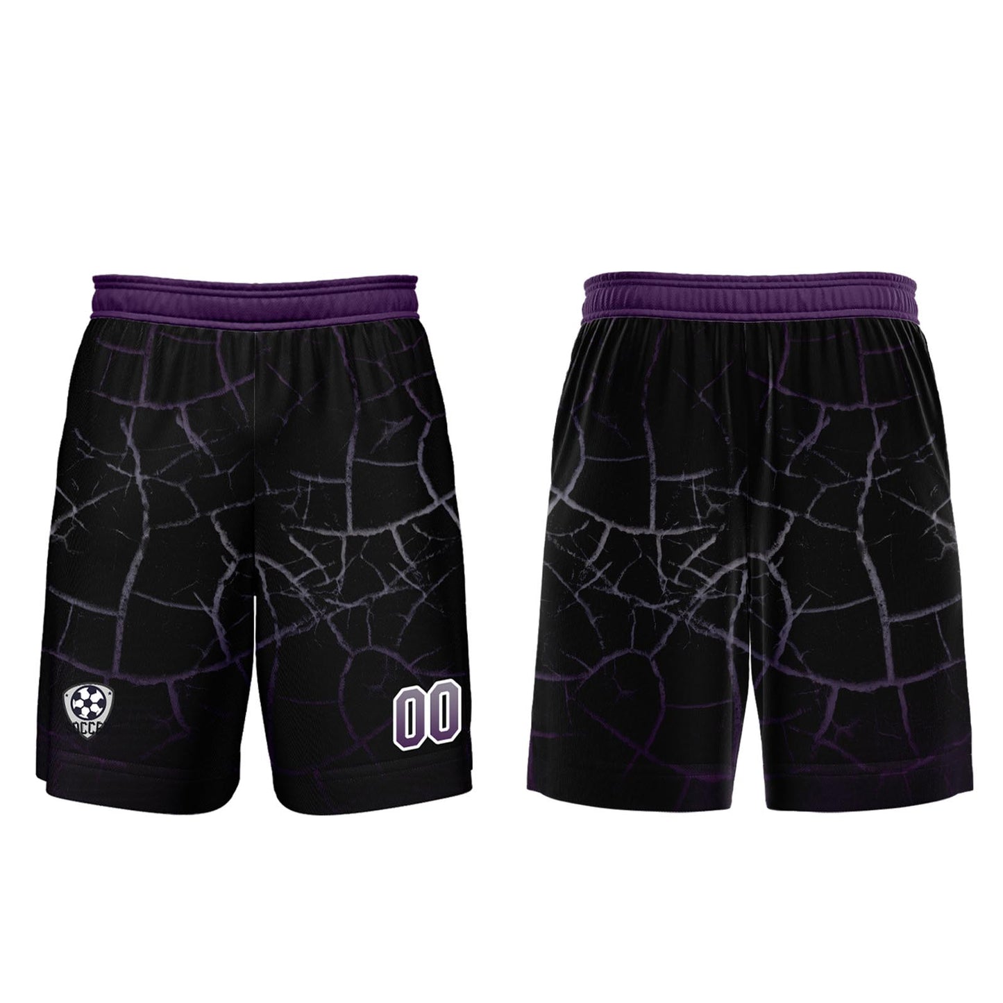 Custom Black Deep Purple Soccer Uniform Jersey Kids Adults Personalized Set Jersey Shirt