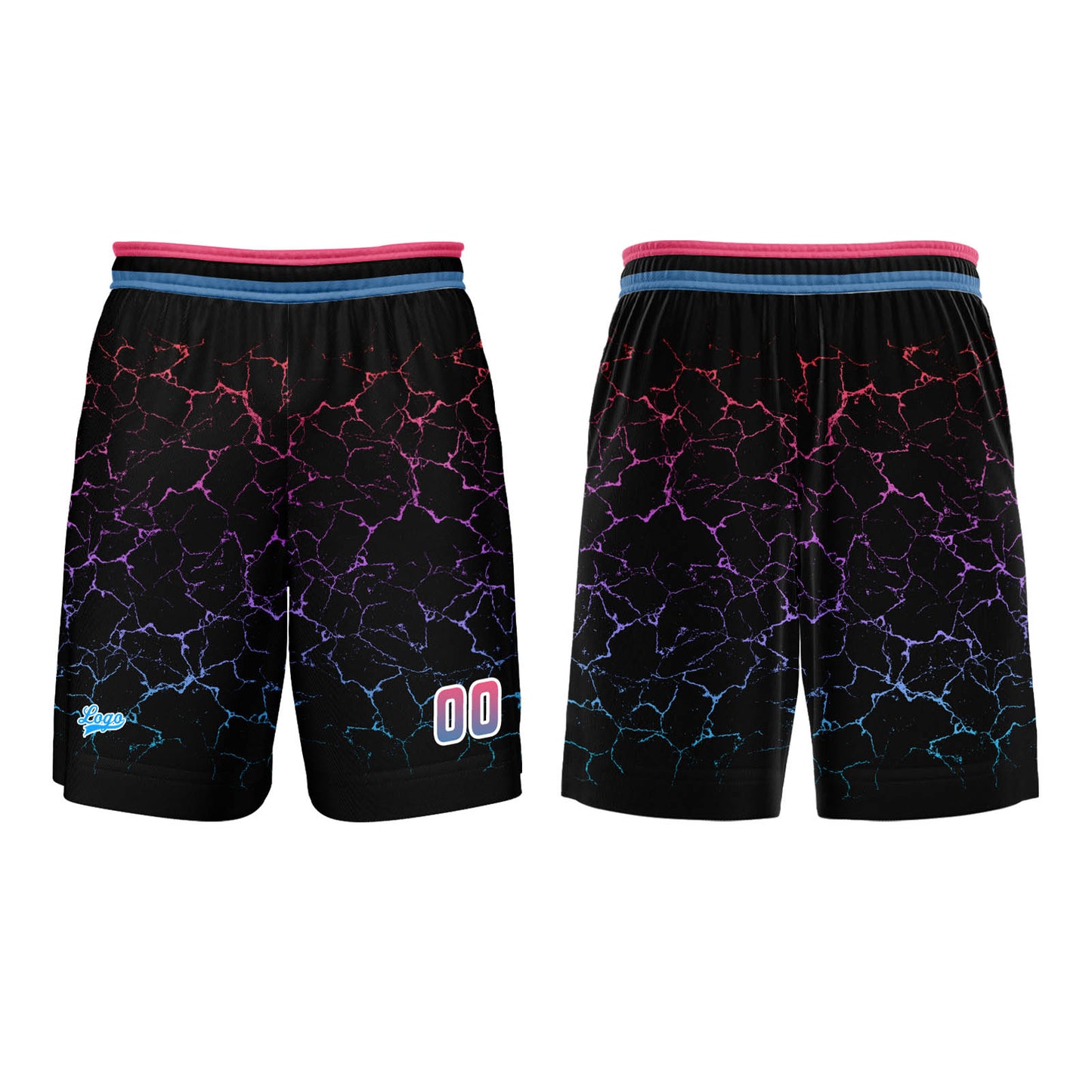 Custom Pink Blue Basketball Jersey Uniform Suit Printed Your Logo Name Number