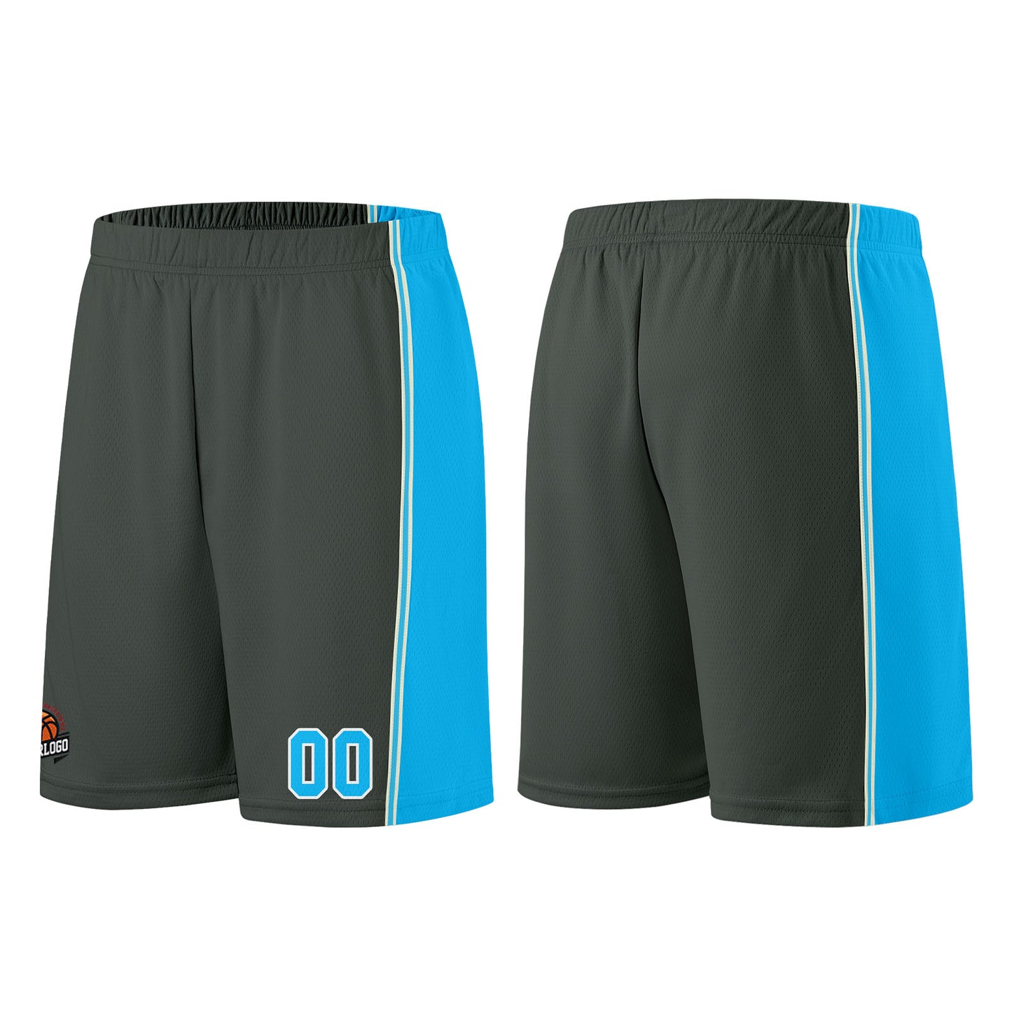 Custom Dark Gray-Light Blue Basketball Jersey for Men Women Adult Youth Stitched Name Number Logo