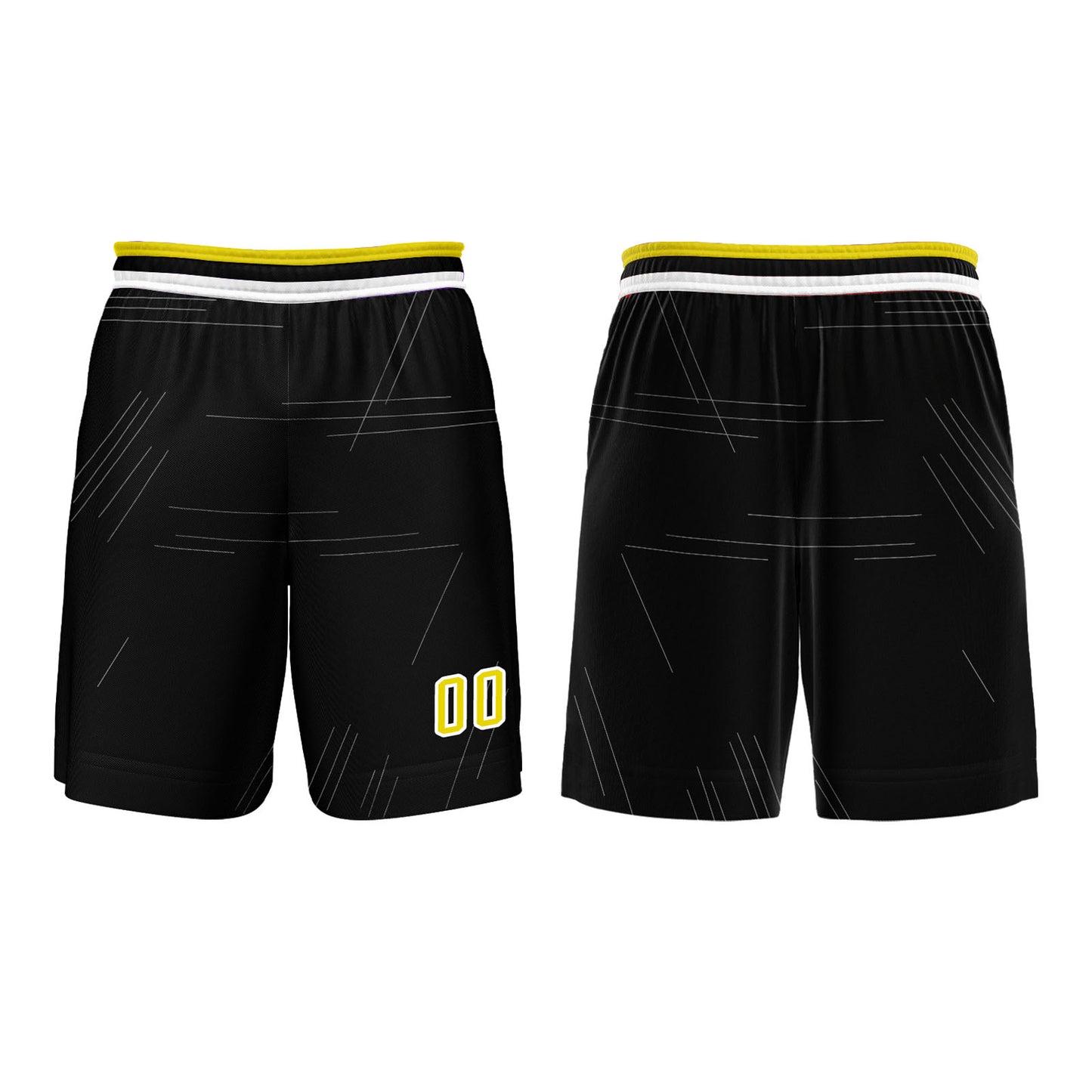 Custom Black Yellow Basketball Jersey Uniform Suit Printed Your Logo Name Number