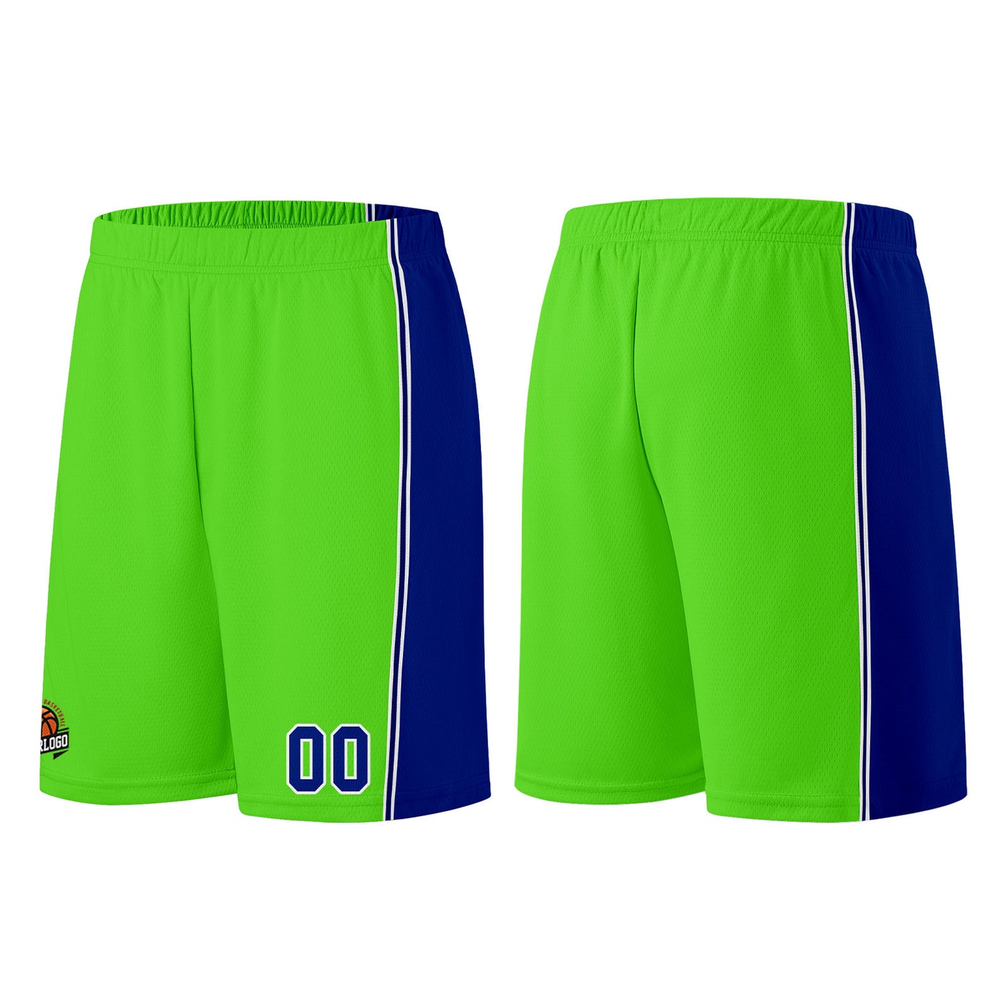 Custom Neon Green-Royal Basketball Jersey for Men Women Adult Youth Stitched Name Number Logo