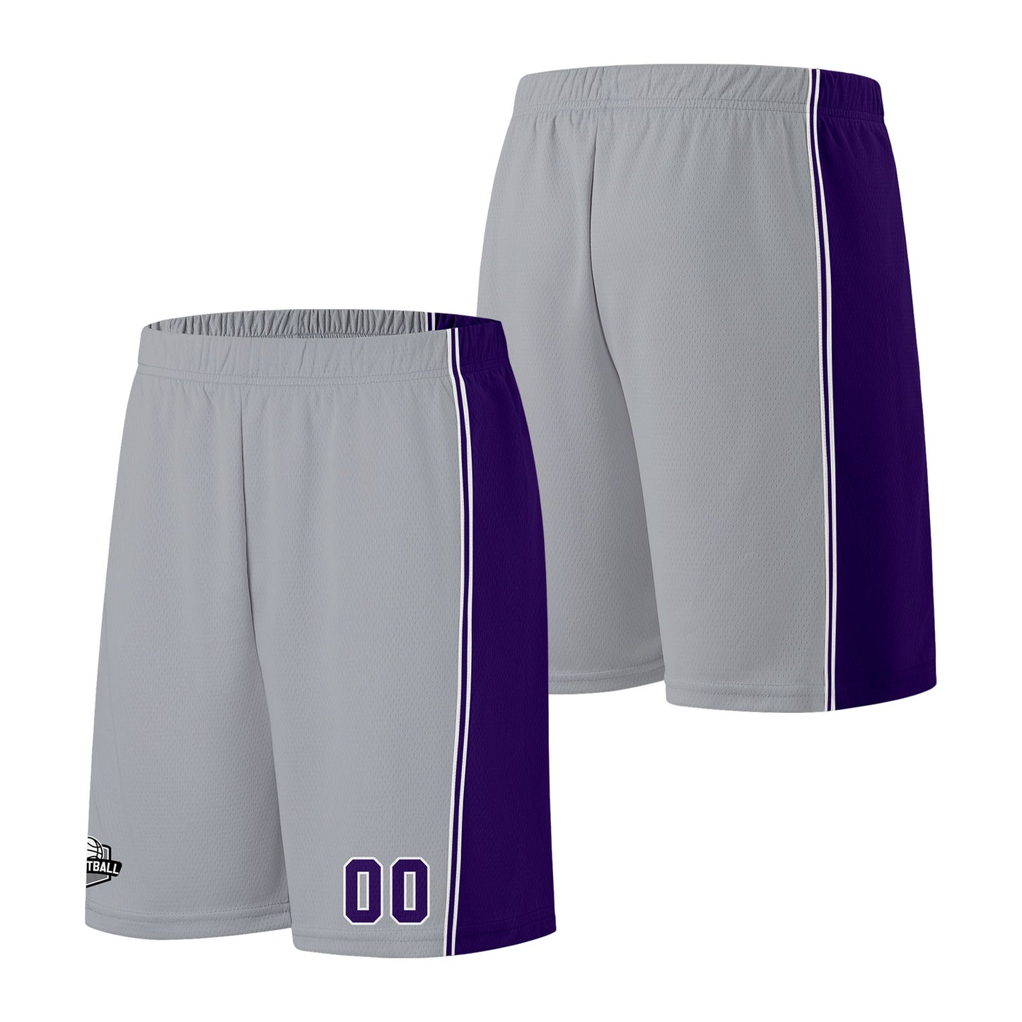 Custom Gray Purple Basketball Jersey for Men Women Adult Youth Stitched Name Number Logo