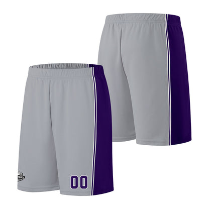 Custom Gray Purple Basketball Jersey for Men Women Adult Youth Stitched Name Number Logo
