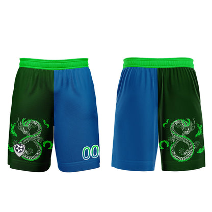 Custom Blue Green Uniform Jersey Kids Adults Personalized Set Jersey Shirt