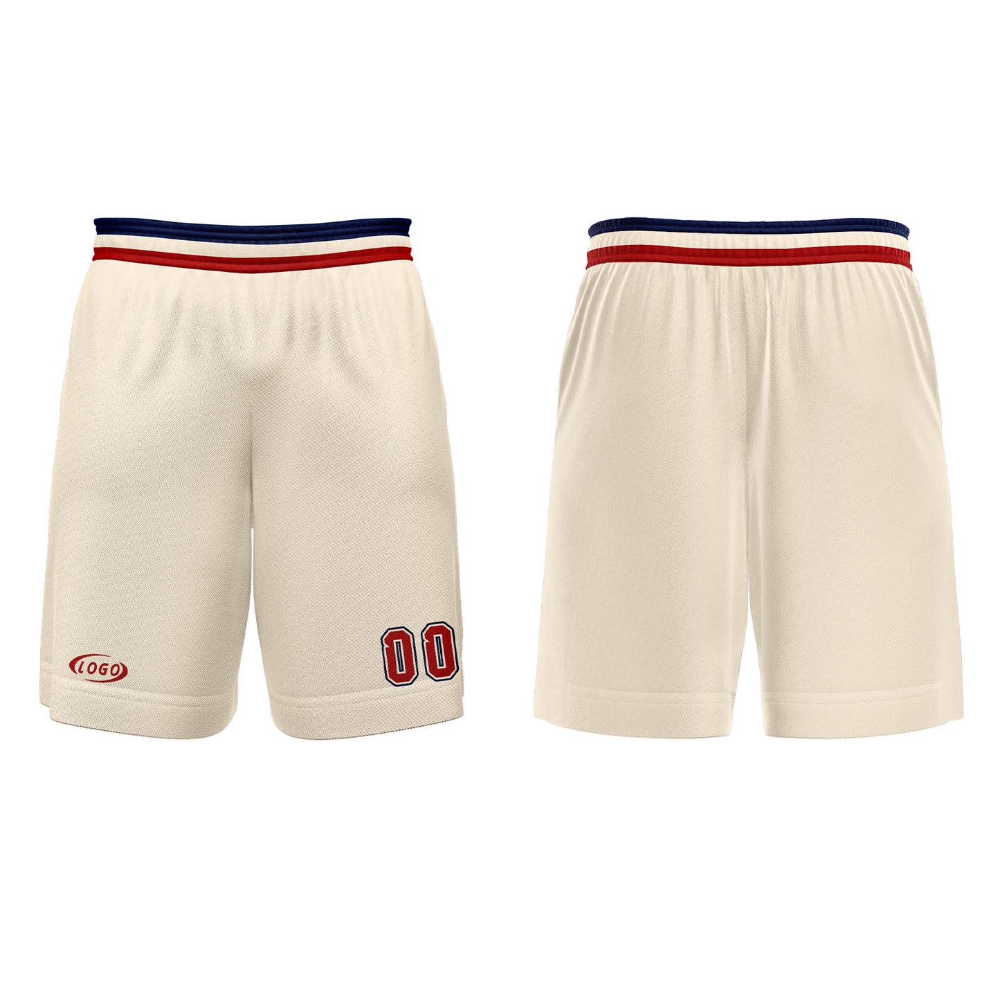 Custom Beige Red Blue Basketball Jersey Uniform Suit Printed Your Logo Name Number