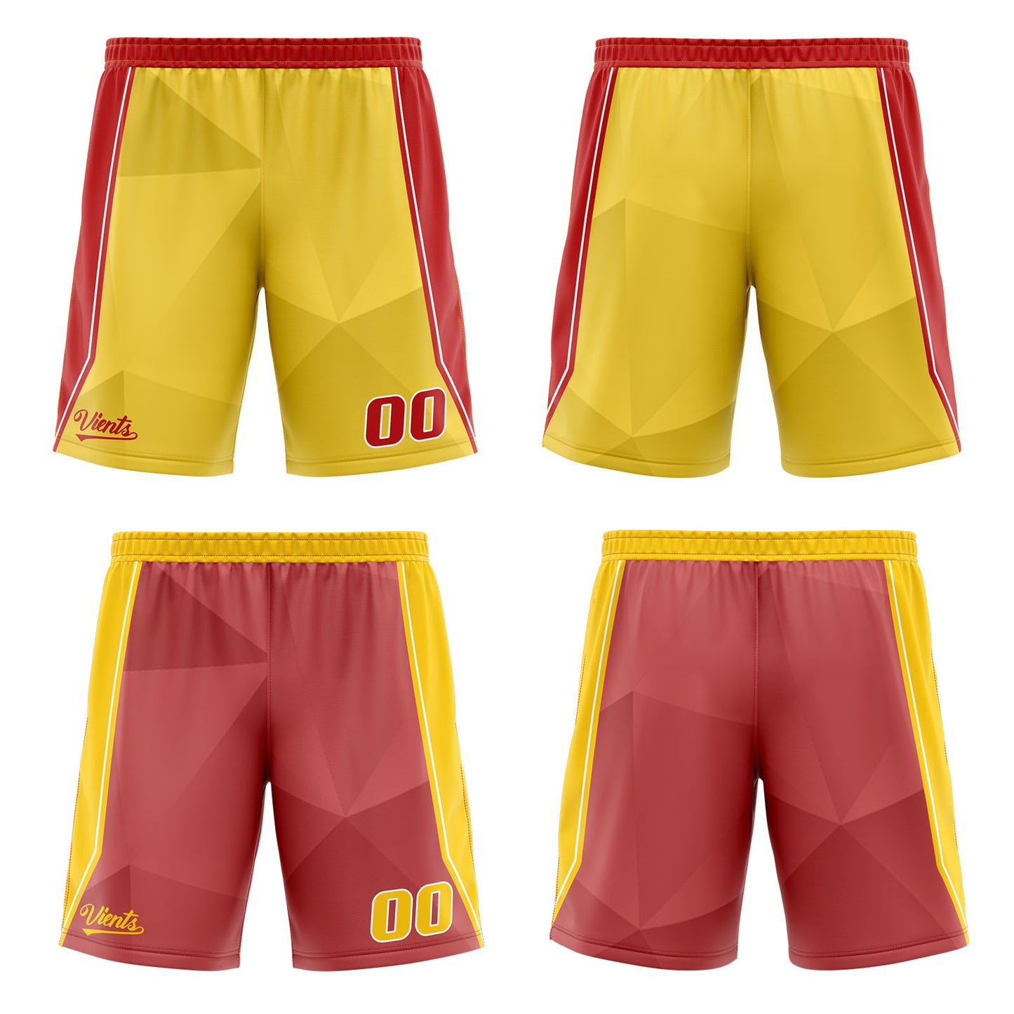 Custom Yellow Red Reversible Basketball Suit for Adults and Kids Personalized Jersey