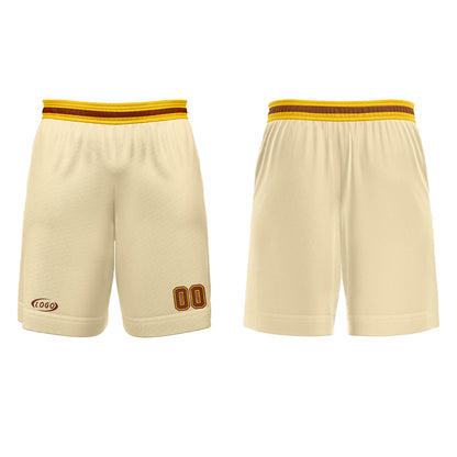 Custom Cream Brown Yellow Basketball Jersey Uniform Suit Printed Your Logo Name Number