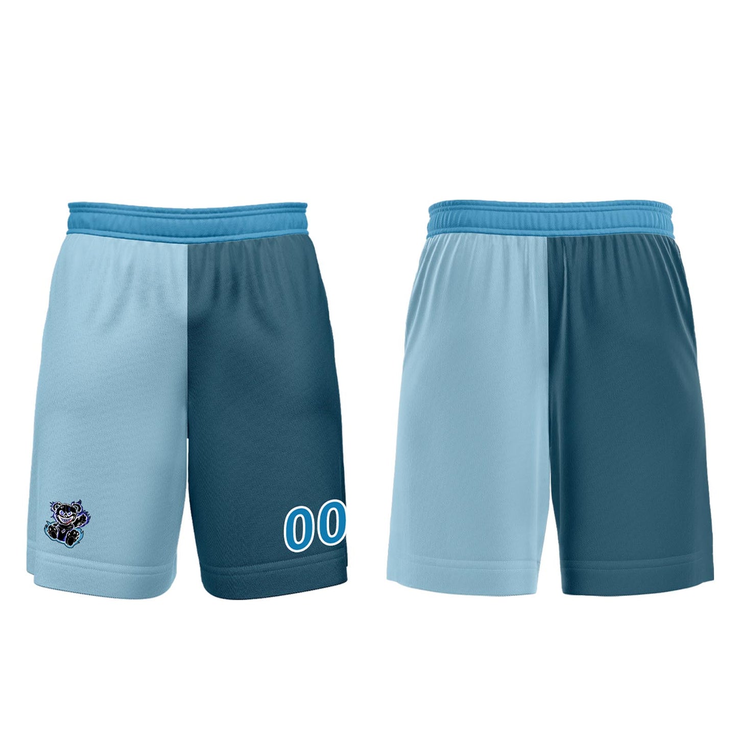 Custom Light Blue Dark Blue Soccer Uniform Jersey Kids Adults Personalized Set Jersey Shirt