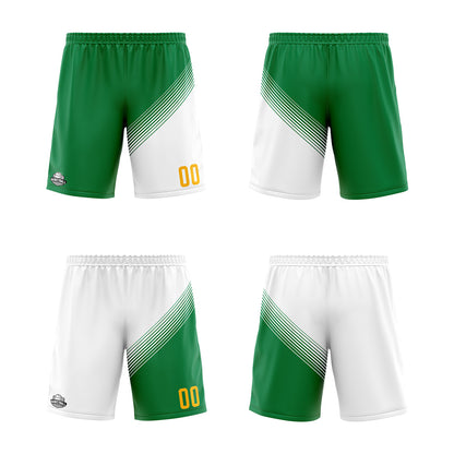 Custom Green White Reversible Basketball Suit for Adults and Kids Personalized Jersey