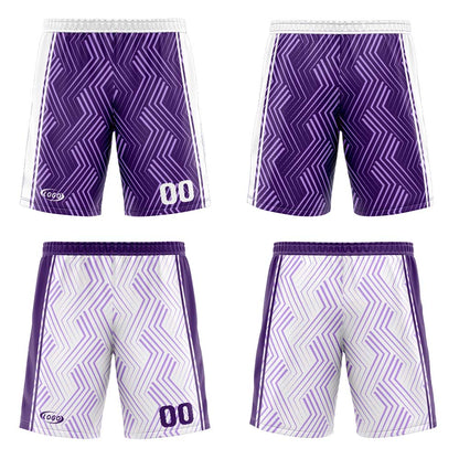 Custom Purple White Reversible Basketball Suit for Adults and Kids Personalized Jersey
