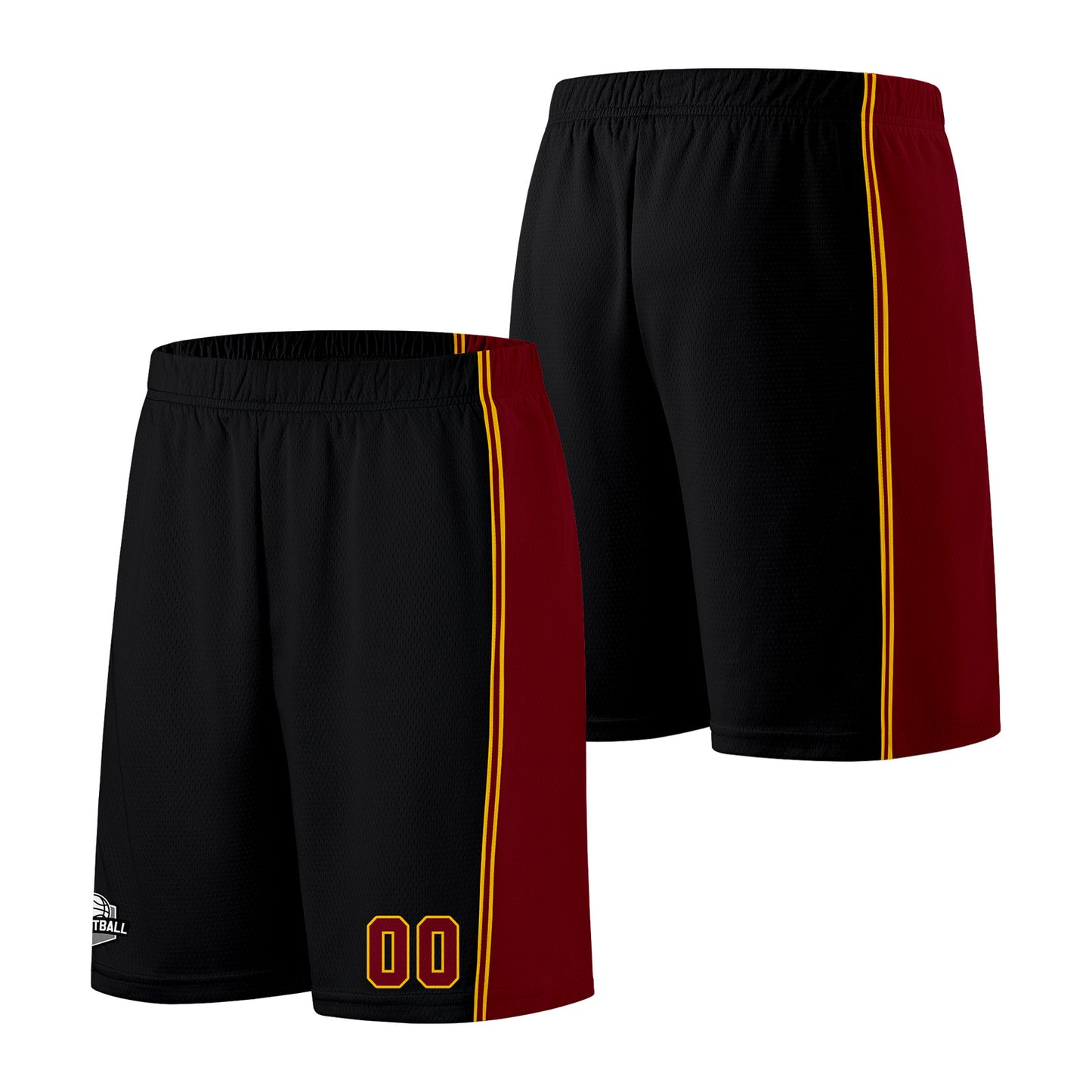 Custom Black Burgundy Yellow Basketball Jersey for Men Women Adult Youth Stitched Name Number Logo