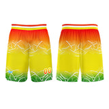 Custom Orange Yellow Basketball Jersey Uniform Suit Printed Your Logo Name Number