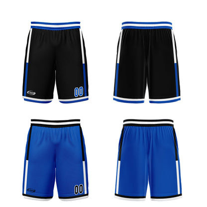 Custom Black Blue Reversible Basketball Suit for Adults and Kids Personalized Jersey